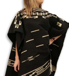 woman wearing poncho