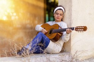 playing guitar